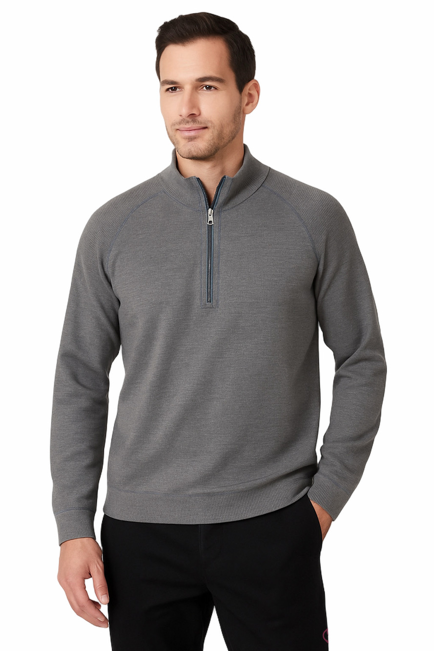 TOMMY BAHAMA Men's Gray Half-Zip Sweater Pullover No Size Tag  Fit XXL